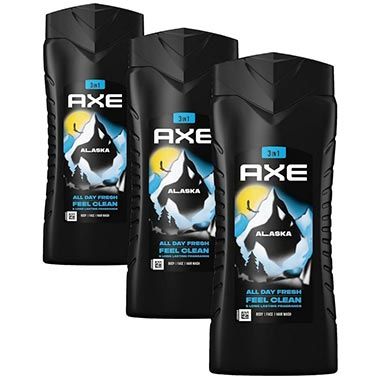 🚿 3er Pack Axe Alaska XL 3 in 1 Duschgel & Shampoo, 400ml für 8,43€ (statt 13€)