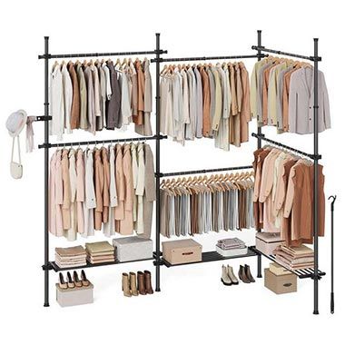 👔 Songmics Teleskop-Kleiderständer mit 6 Stangen & 3 Ablagen für 47,99€ (statt 64€)