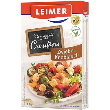 🥗 4x Leimer Croutons Zwiebel & Knoblauch, je 100g ab 3,92€ (statt 6€)