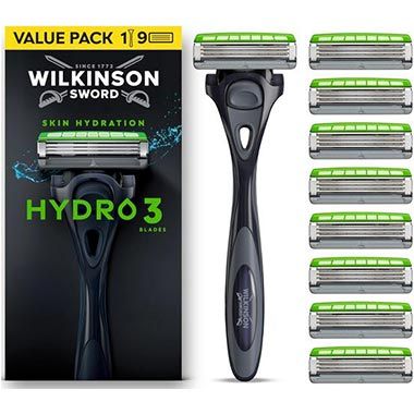 🪒 Wilkinson Sword Hydro 3 Rasierer + 9 Klingen für 19,58€ (statt 25€)