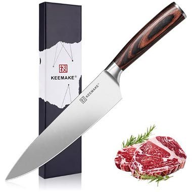 🔪 Keemake Profi Kochmesser mit Pakkaholz, 20cm für 12,49€ (statt 25€)