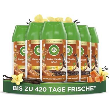 👃🏻 6er Pack Air Wick Freshmatic Max Warm Vanilla Wish Nachfüller für 15,99€ (statt 30€)