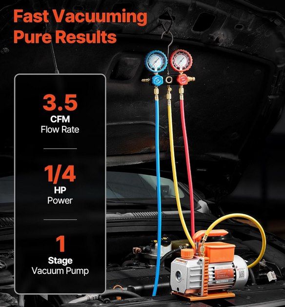 💦 VEVOR Vakuumpumpe mit Manometer, 3,5 CFM 99 L/min, 180W für 96,90€ (statt 119€) 💦 VEVOR Vakuumpumpe mit Manometer, 3,5 CFM 99 L/min, 180W für 96,90€ (statt 119€)
