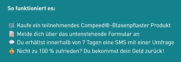 COMPEED CASHBACK: ZUFRIEDEN ODER GELD ZURÜCK