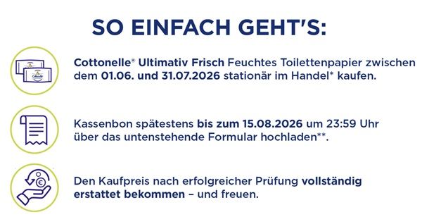 Cottonelle Feuchtes Toilettenpapier Ultimativ Frisch kostenlos ausprobieren