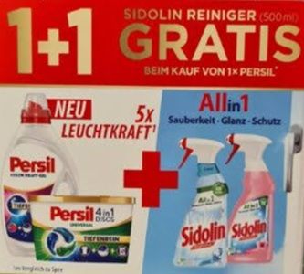 dm: 1x Persil Waschmittel kaufen – 1x Sidolin Reiniger gratis dazu