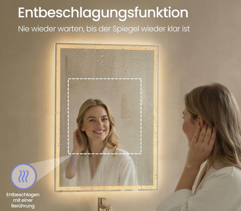 🪞 SONGMICS Badspiegel mit LED Beleuchtung (70,7 x 50,7 cm) für 43,60€ (statt 60€)