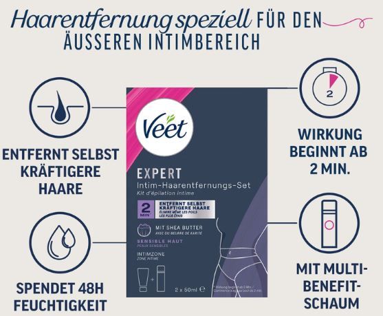 🪒 Veet Expert Intim-Haarentfernungs-Set, 2 x 50ml ab 6,83€ (statt 9€) 🪒 Veet Expert Intim Haarentfernungs Set, 2 x 50ml ab 6,83€ (statt 9€)