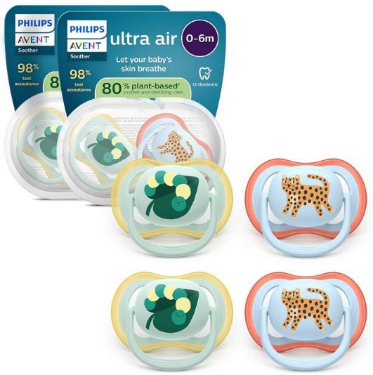 👶🏼 4er Pack Philips Avent Ultra Air Schnuller, 0-6 Monate für 9,99€ (statt 15€)