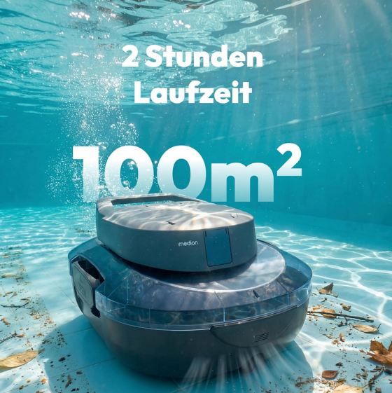 🧹 Medion PR1 Akku Poolroboter, 80–100m² für 99,95€ (statt 120€) 🧹 Medion PR1 Akku Poolroboter, 80–100m² für 99,95€ (statt 120€)
