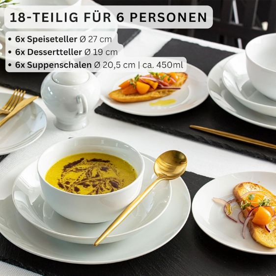 🍽️ Sänger New Port Porzellan Tafelservice, 18 tlg. für 58,64€ (statt 75€)