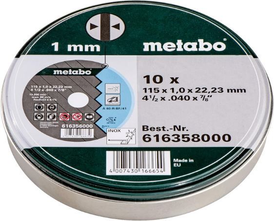 🪚 10er Pack Metabo Trennscheiben, SP 115 x 1,0 x 22,23 Inox für 7,82€ (statt 11€) 🪚 10er Pack Metabo Trennscheiben, SP 115 x 1,0 x 22,23 Inox für 7,82€ (statt 11€)
