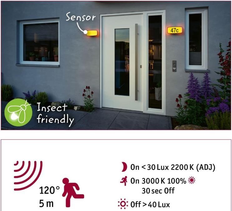 🏠 Paulmann Sheera Zigbee LED Hausnummernleuchte mit Bewegungsmelder für 17,97€ (statt 28€)