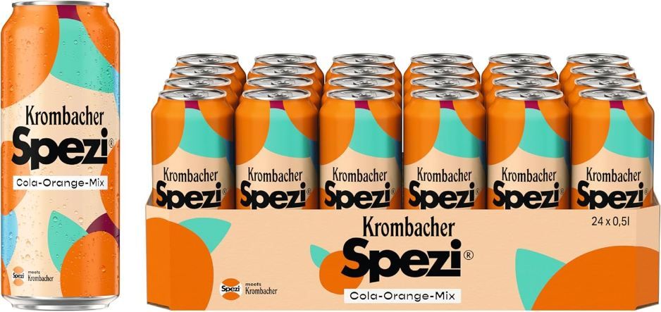 🥤 24er Pack Krombacher Spezi Dosen, 0,5L ab 15€ (statt 24€)   Nur 0,63€ pro Dose!