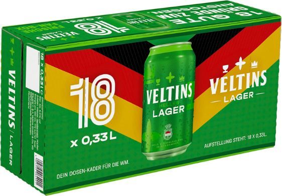 🍻 18er Pack Veltins Helles Lager WM-Box, 0,33L Dosen für 10,79€ (statt 14€) - 0,60€ pro Dose 🍻 18er Pack Veltins Helles Lager WM Box, 0,33L Dosen für 10,79€ (statt 14€) 0,60€ pro Dose