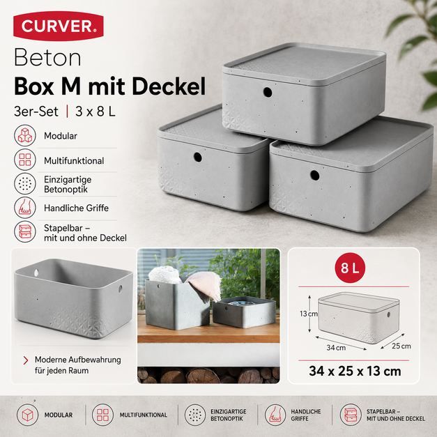 📦 3er Pack Curver Beton Box Aufbewahrungsboxen, 8L für 39,99€ (statt 52€) 📦 3er Pack Curver Beton Box Aufbewahrungsboxen, 8L für 39,99€ (statt 52€)