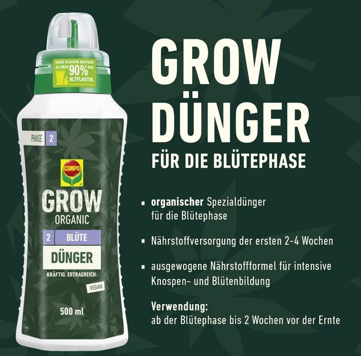 🪴 Compo Grow Organic Blüte Dünger für Spezialkulturen, 500ml für 4,57€ (statt 7€) 🪴 Compo Grow Organic Blüte Dünger für Spezialkulturen, 500ml für 4,57€ (statt 7€)