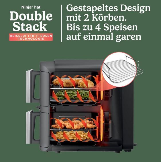 🍟 Ninja Double Stack XL Heißluftfritteuse, 9,5L für 179,99€ (statt 240€) 🍟 Ninja Double Stack XL Heißluftfritteuse, 9,5L für 179,99€ (statt 240€)