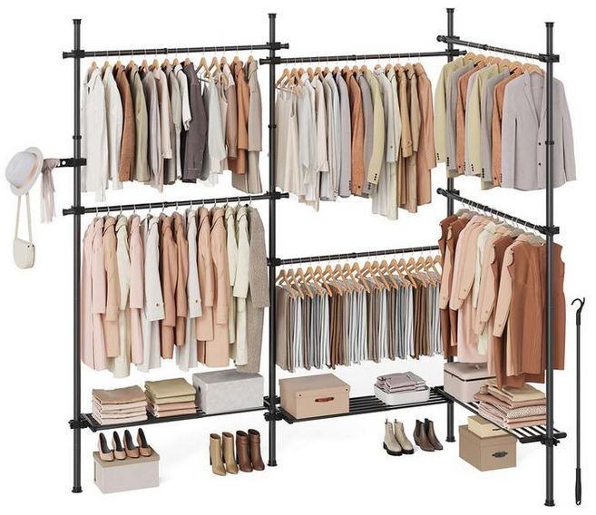 👔 Songmics Teleskop Kleiderständer mit 6 Stangen & 3 Ablagen für 47,99€ (statt 64€)