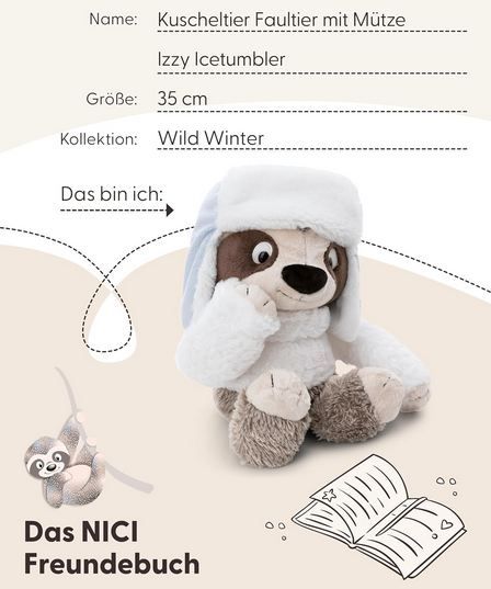 🧸 NICI Faultier Izzy Icetumbler mit Mütze, 35cm für 11,75€ (statt 20€) 🧸 NICI Faultier Izzy Icetumbler mit Mütze, 35cm für 11,75€ (statt 20€)