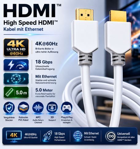 đș -50% Rabatt auf Nedis Speed HDMI Kabel in 3 LĂ€ngen - z.B. 5m fĂŒr 7,39⏠(statt 19âŹ) đș 50% Rabatt auf Nedis Speed HDMI Kabel in 3 LĂ€ngen z.B. 5m fĂŒr 7,39⏠(statt 19âŹ)