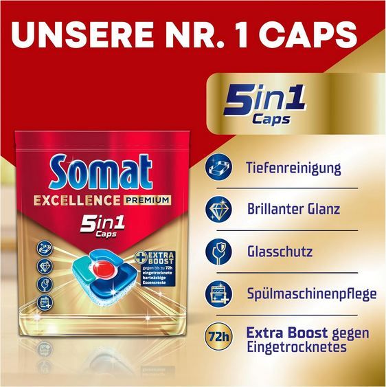 🍽️ 75er Pack Somat Excellence Premium 5in1 Caps ab 11,69€ (statt 17€) 🍽️ 75er Pack Somat Excellence Premium 5in1 Caps ab 11,69€ (statt 17€)