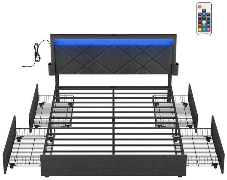 🛏️ Songmics Doppelbettgestell mit LED & 4 Schubladen, 160 x 200cm für 144,99€ (statt 202€) 🛏️ Songmics Doppelbettgestell mit LED & 4 Schubladen, 160 x 200cm für 144,99€ (statt 202€)