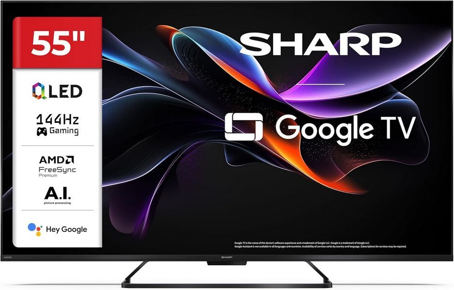📺 Sharp 55HR7365E 55 4K QLED Google TV mit 144Hz für 318€ (statt 358€)
