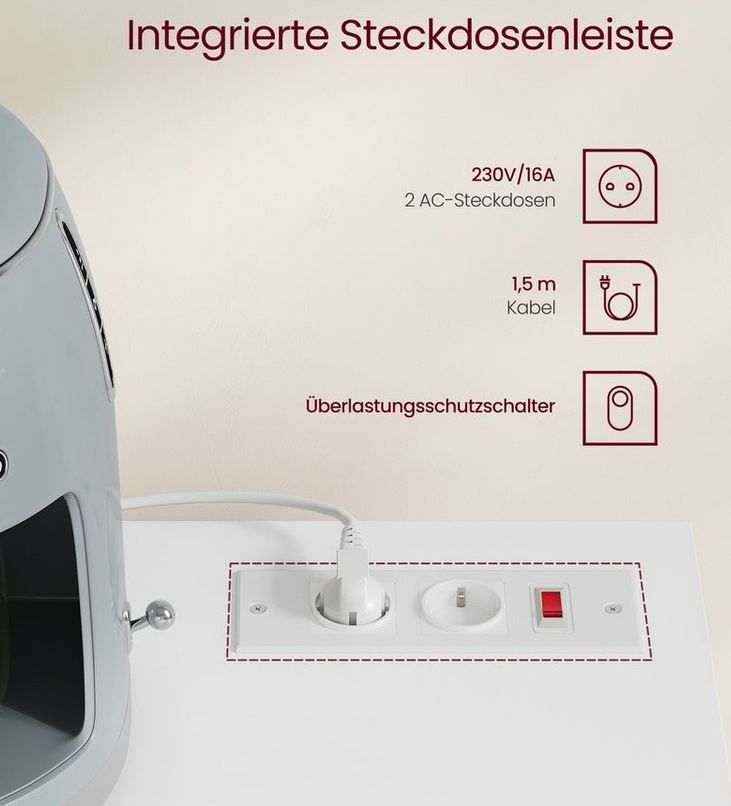 🏠 Vasagle Küchenschrank mit Arbeitsplatte & Steckdosenleiste für 67,99€ (statt 184€)