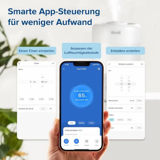 💦 Levoit Smart Luftbefeuchter mit Sensor, 3L für 59,49€ (statt 74€)