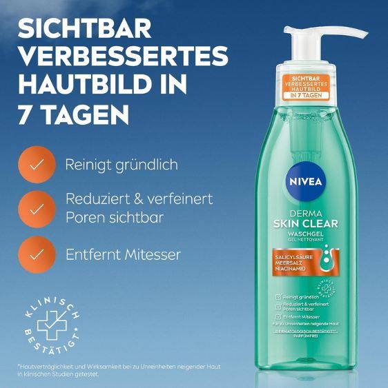 🫧 Nivea Derma Skin Clear Waschgel, 150ml ab 3,59€ (statt 5€) 🫧 Nivea Derma Skin Clear Waschgel, 150ml ab 3,59€ (statt 5€)