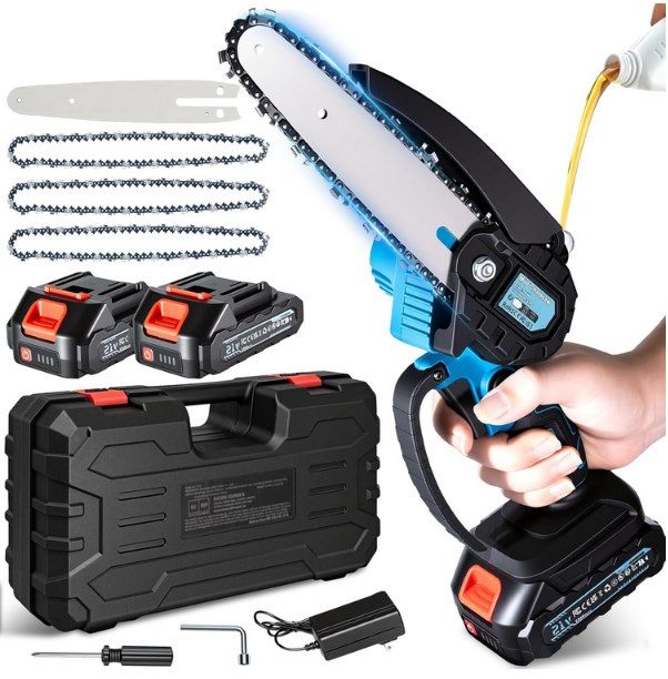 🪚 Mini Kettensäge mit 2x 2.000mAh Akku & 15,2cm Schwertlänge für 35,99€ (statt 45€)