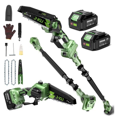 🪵 J-KU 2-in-1 Akku Teleskop Ast- & Kettensäge mit 2x 4Ah Akku für 69€ (statt 115€)