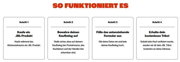 Kaufe ein  JBL Produkt   JBL Trikot kostenlos erhalten