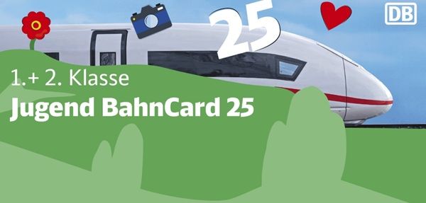 đJugend BahnCard 25 fĂŒr 6- bis 18-JĂ€hrige kostenfrei đJugend BahnCard 25 fĂŒr 6 bis 18 JĂ€hrige kostenfrei