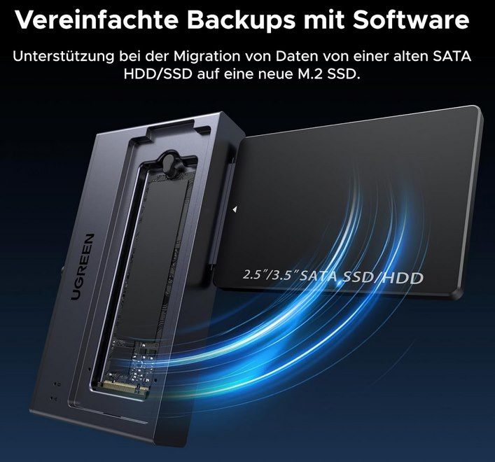 📁 UGREEN 2in1 M.2 NVMe SATA USB Adapter für 33,99€ (statt 40€) 📁 UGREEN 2in1 M.2 NVMe SATA USB Adapter für 33,99€ (statt 40€)