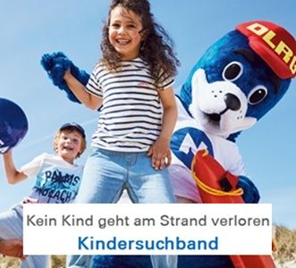 Beim DLRG an der deutschen Nord- und Ostseeküste kostenloses Kindersuchband erhältlich