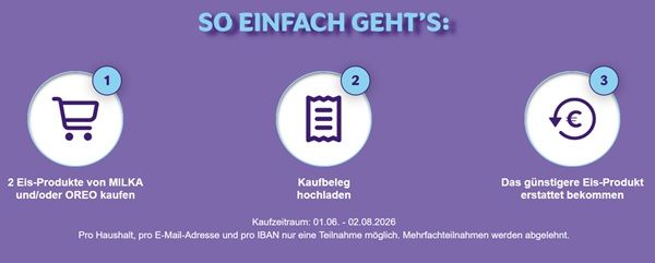 🍦 Milka  oder Oreoeis gratis   2 für 1 Aktion
