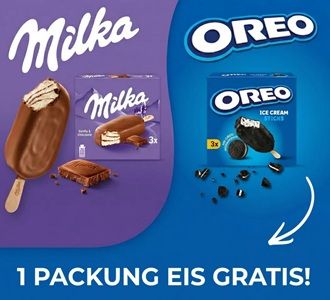🍦 Milka- oder Oreoeis gratis – 2 für 1 Aktion