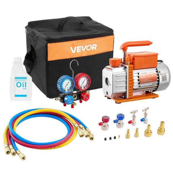 💦 VEVOR Vakuumpumpe mit Manometer, 3,5 CFM 99 L/min, 180W für 96,90€ (statt 119€)