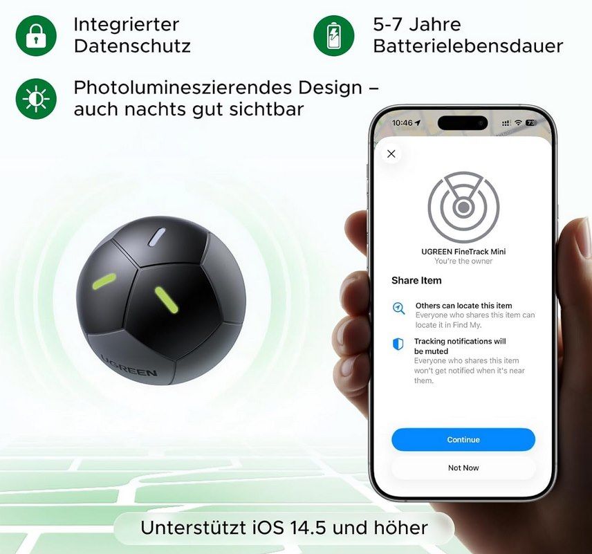 🔎 UGREEN FineTrack 2 - Smart Tracker für iOS inkl. 110db Alarm für 14,98€ (statt 20€) 🔎 UGREEN FineTrack 2 Smart Tracker für iOS inkl. 110db Alarm für 14,98€ (statt 20€)