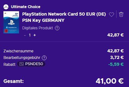 😍 Perfekt für GTA VI 🎮 50€ Playstation Network (PSN) Guthaben für 41€ 😍 Perfekt für GTA VI 🎮 50€ Playstation Network (PSN) Guthaben für 41€