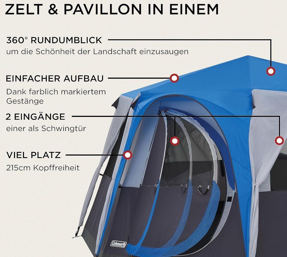 🎪 Coleman Cortes Octagon 8 Zelt für bis zu 8 Personen für 259,99€ (statt 327€) 🎪 Coleman Cortes Octagon 8 Zelt für bis zu 8 Personen für 259,99€ (statt 327€)