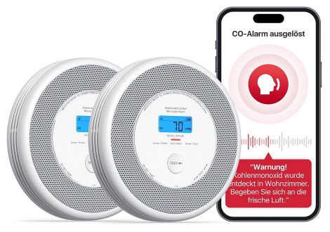 🔥 2x X Sense XP0A iR Rauch  & CO Melder mit Sprachalarm + Standortansage für 47€ (statt 88€)