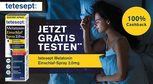 🩸 tetesept Melatonin Einschlaf Spray gratis ausprobieren