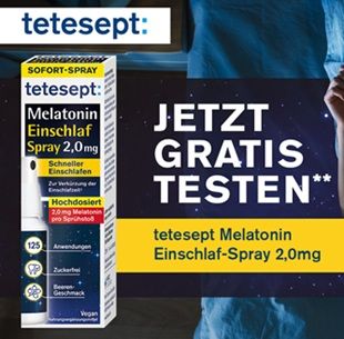 🩸 tetesept Melatonin Einschlaf-Spray gratis ausprobieren