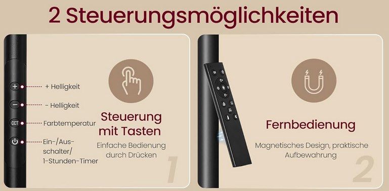 💡 VASAGLE 36W LED Deckenfluter mit Fernbedienung für 39,99€ (statt 50€)
