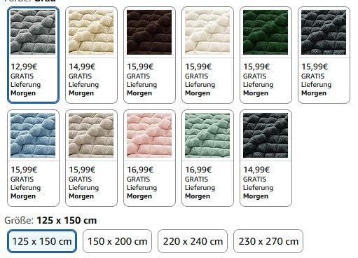 😍 50% Rabatt auf BEDELITE Kuscheldecken in versch. Farben & Größen ab 6,49€ (statt 13€) 😍 50% Rabatt auf BEDELITE Kuscheldecken in versch. Farben & Größen ab 6,49€ (statt 13€)
