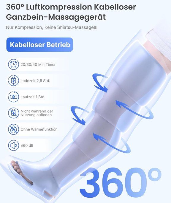 🦵 RENPHO AERIA Beinmassagegerät mit intelligentem Drucksensor für 54€ (statt 150€)