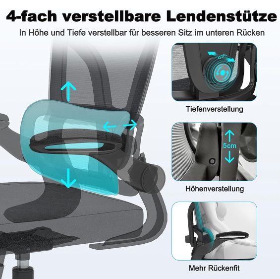 💺 XIMSTAR R6 ergonomischer Bürostuhl mit verstellbarer Kopfstütze für 69€ (statt 90€)